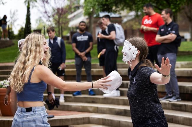 All In for Davidson 2024 students Pie Throwing