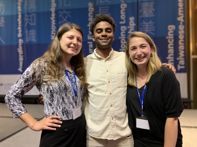 Three Fulbright Awardees posing together
