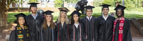 Belk Scholar Graduates in Regalia