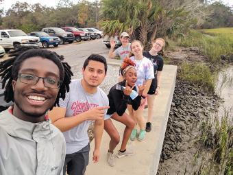 Victor-Alan Weeks and other students at Sapelo Island