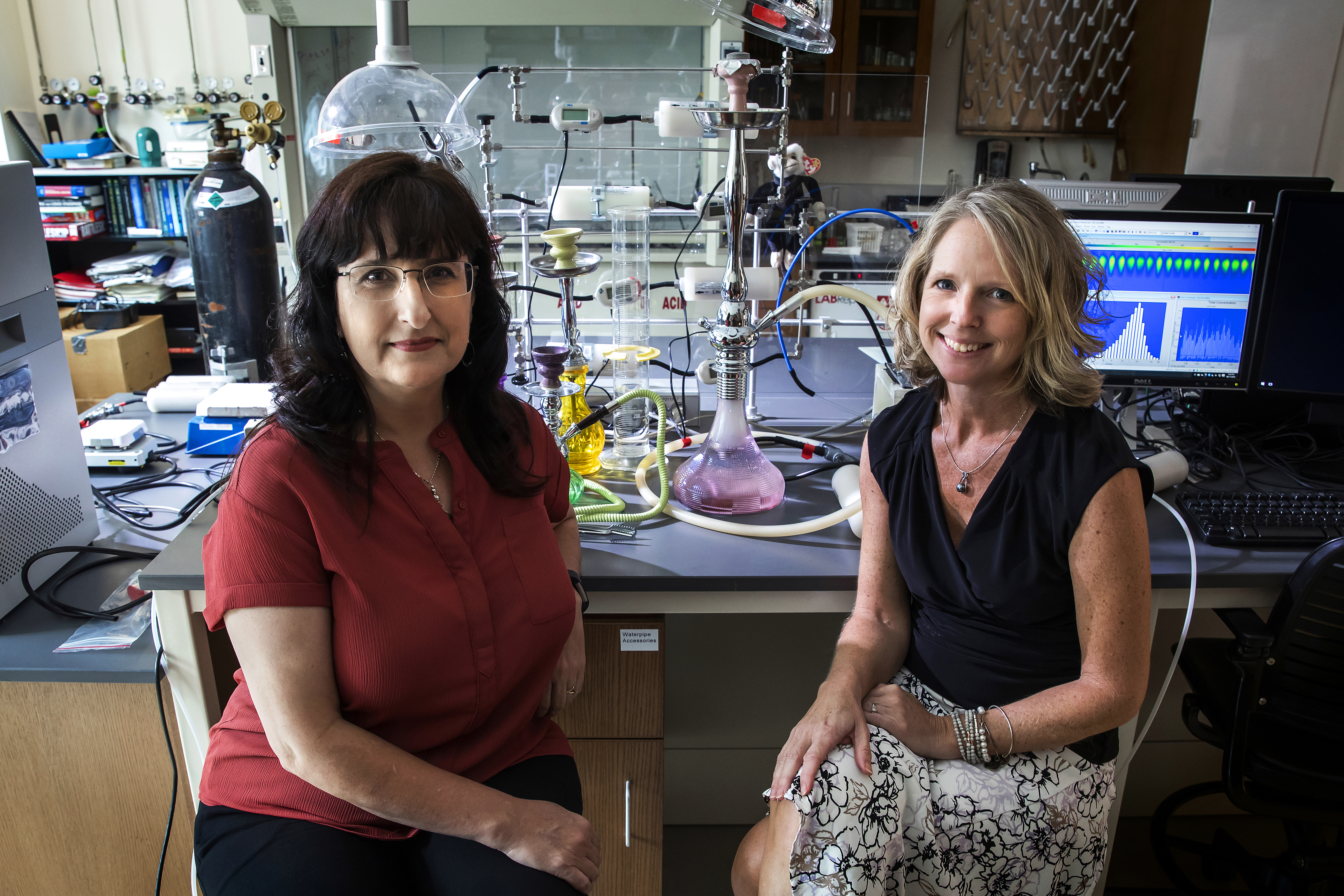 Cindy Hauser and Karen Bernd in the Lab