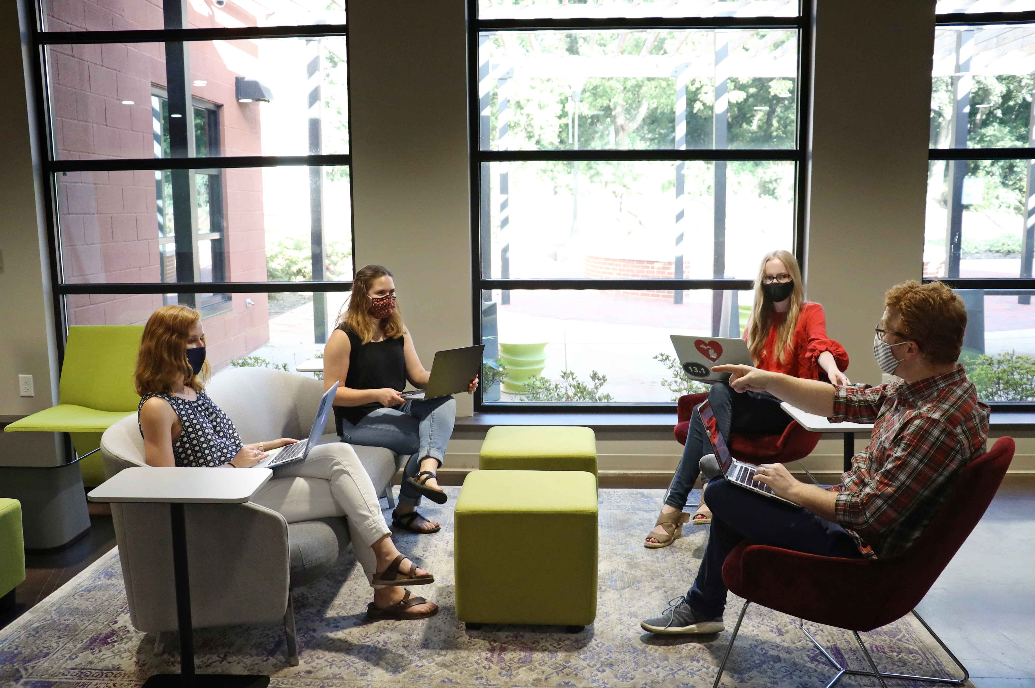 College Crisis Initiative Students and Chris Marsicano Meet Masked at Hub