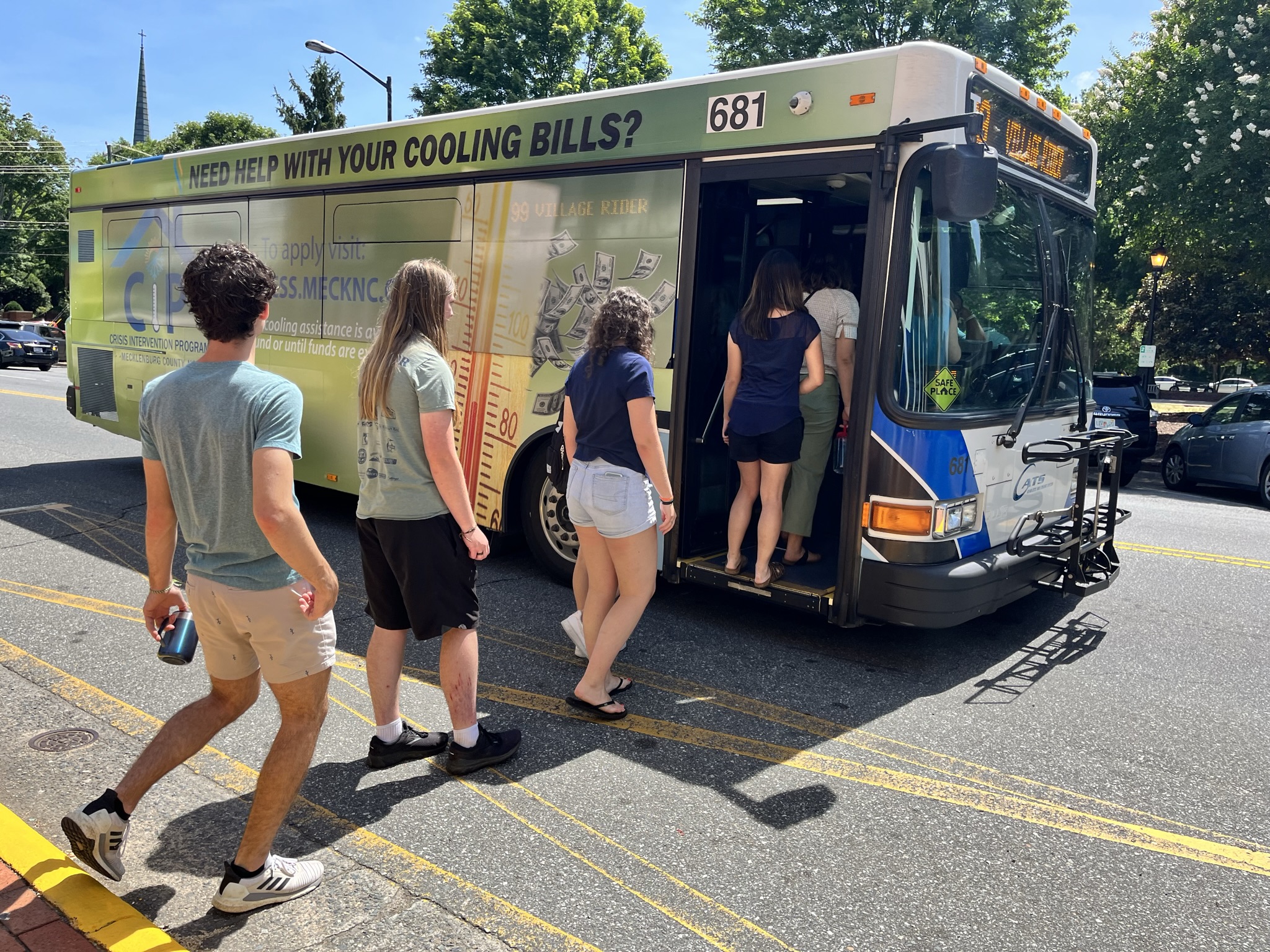 Students riding the bus