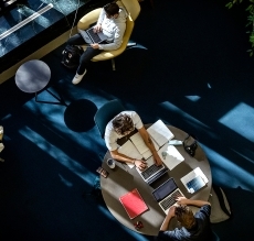 Students studying in the library