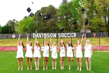 Sam Cascio with friends at Commencement