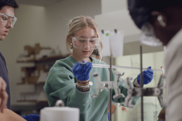 Students in a chemistry lab