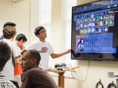 Video game club students playing