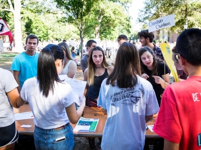 Activities Fair booth for Davidson Outdoors where members of the club recruit other students