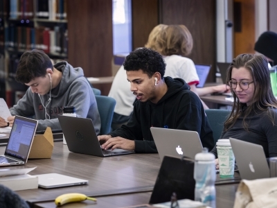 Students Studying in the Library