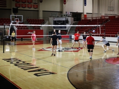 Club Voleyball Playing on Indoor Court