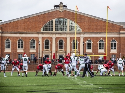 Football players overlooking Union