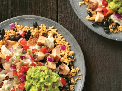 Qdoba chicken burrito bowls