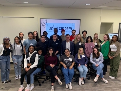 Chidsey Leadership Fellows with Speaker in Classroom