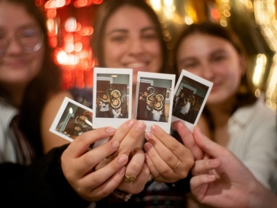 Students with polaroids