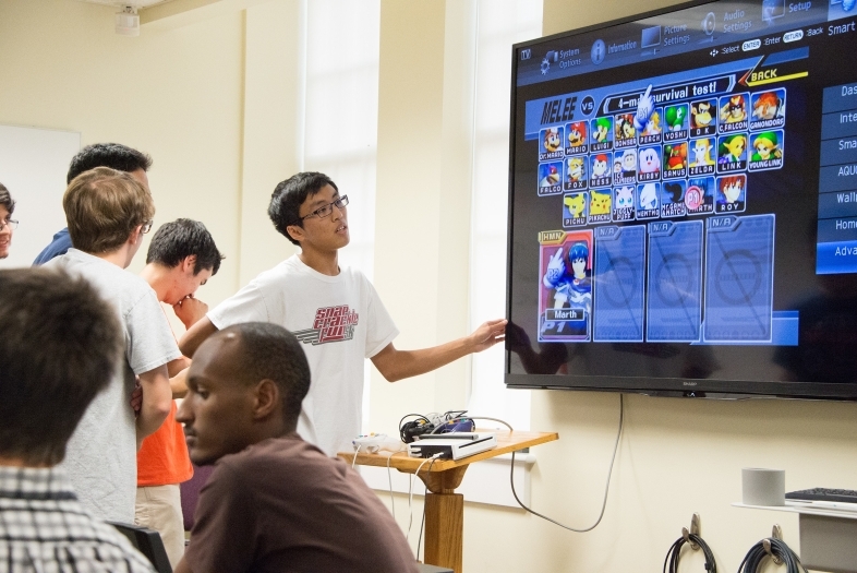 Video game club students playing