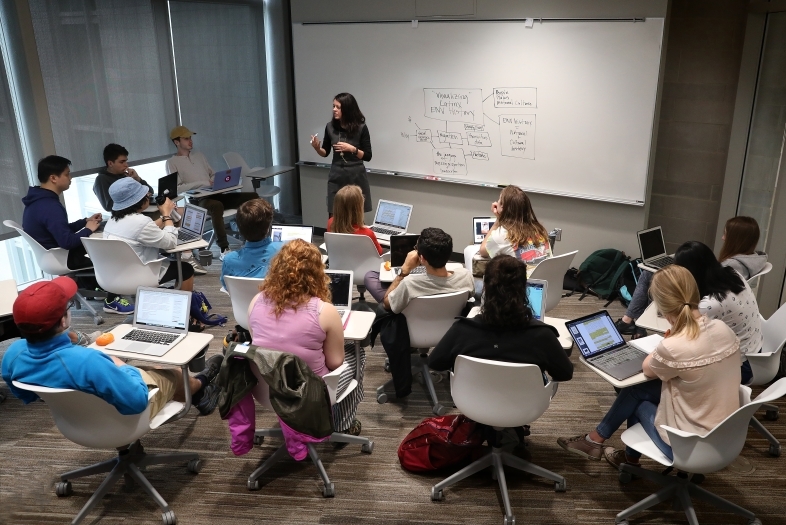 Prof Peacock teaching Latinx and the Environment to students