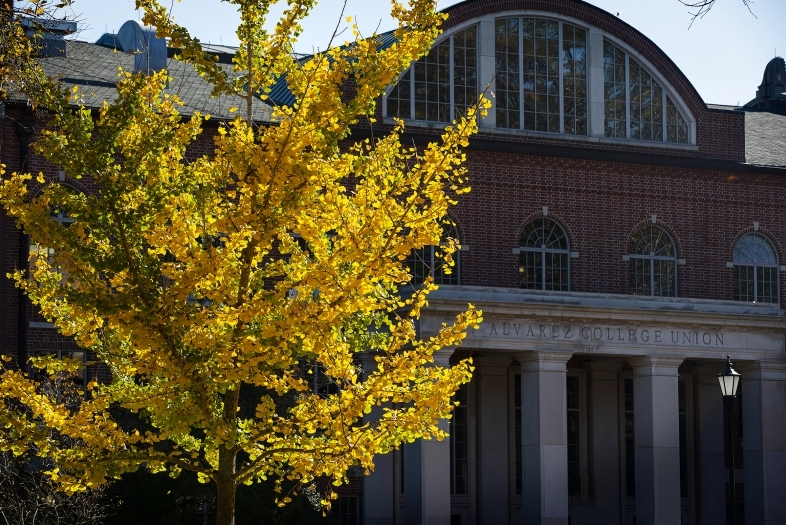 Fall on Campus in front of Alvarez