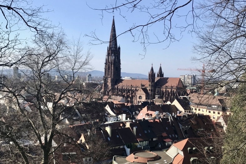 view of city in Germany from a distance