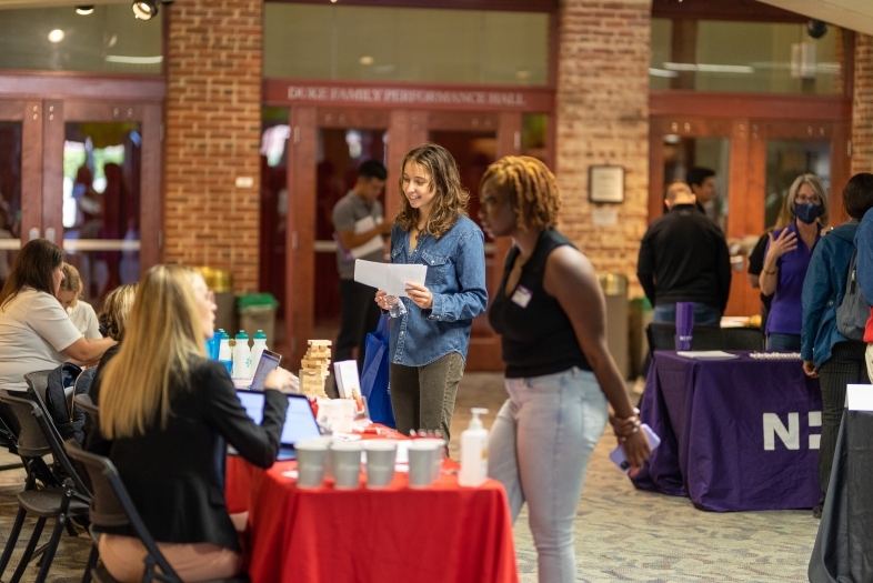 students at career recruitment event