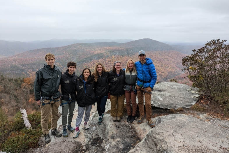 Outdoor Odyssey students on top of mountain