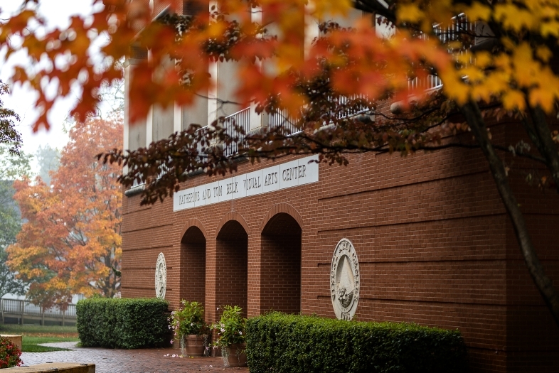 Belk Visual Art Center (VAC) during Fall Foliage