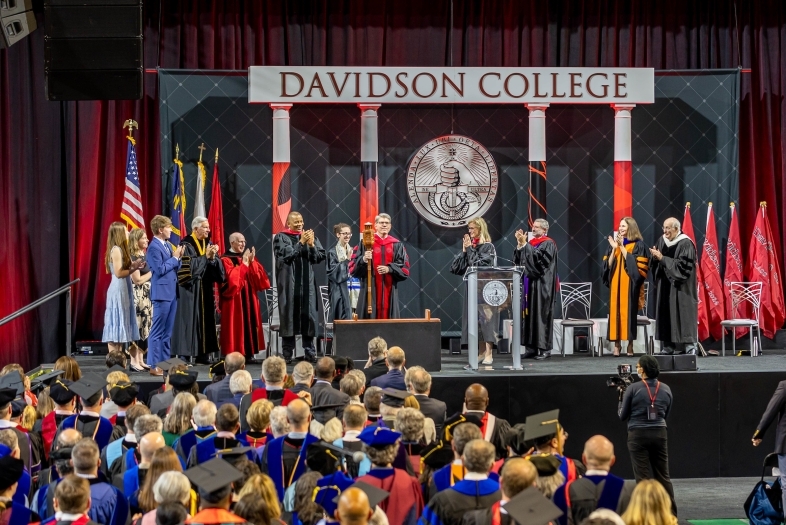 Inauguration of President Douglas Hicks 2023 Dignitaries on stage during the ceremony