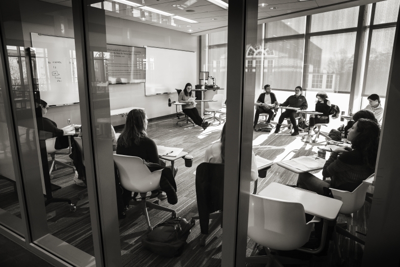 students and faculty in a classroom