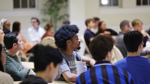 Students listening at DCI Building Democracy event