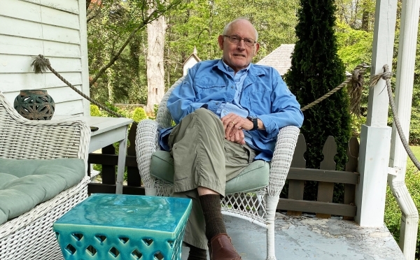 Charles Cornwell ’61 on house porch