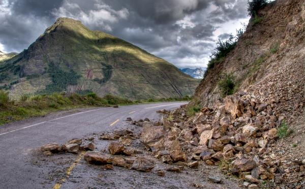 Landslide stock photo