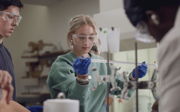 Students in a chemistry lab