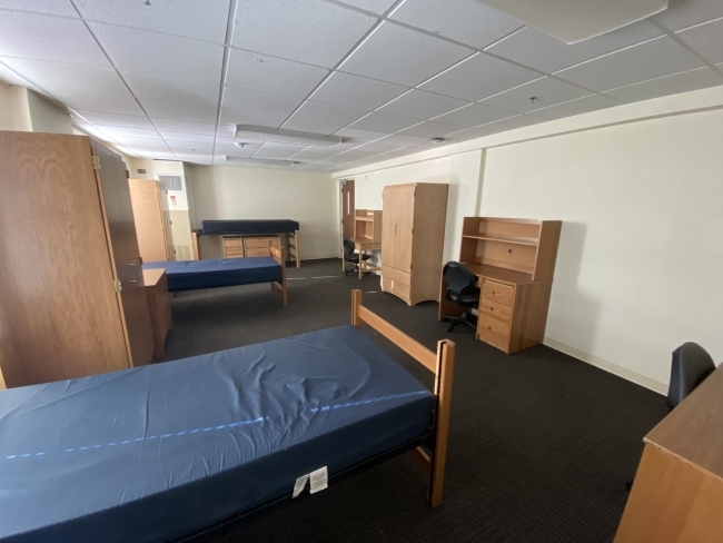 Duke Hall triple dorm room