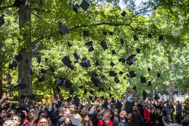 Class of 2020 Caps in the air