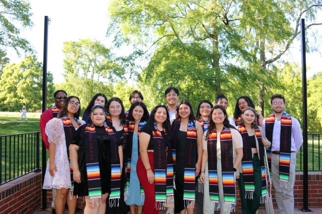 Group of students with graduation regalia