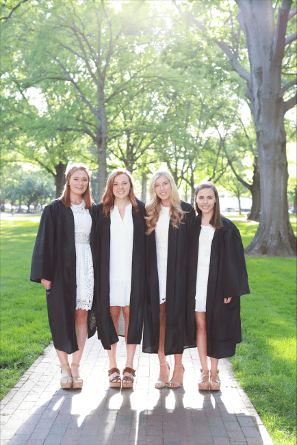 Caroline Okel '19 with friends at Davidson Graduation