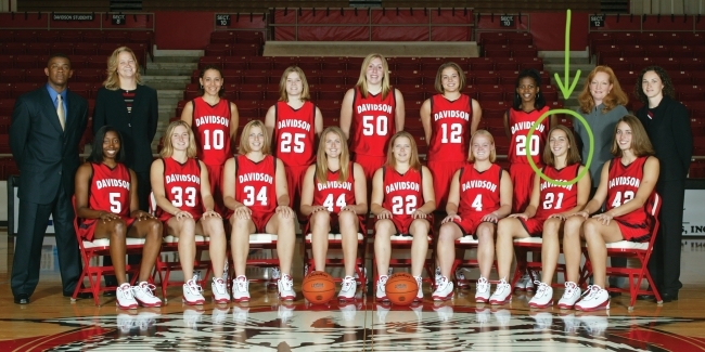 Flewlaird in Davidson WBB team photo