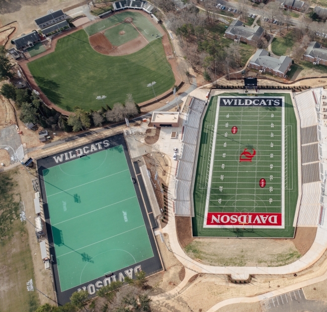 Aerial photo of Davidson College stadium