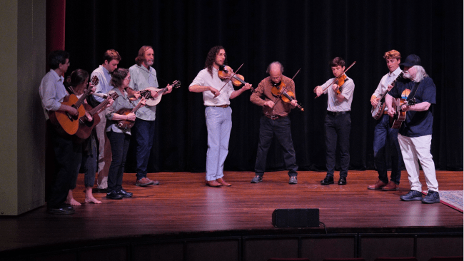the Appalachian Ensemble playing on stage
