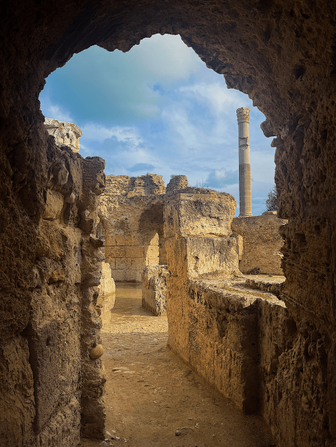 ruins from a city in Carthage, Tunisia