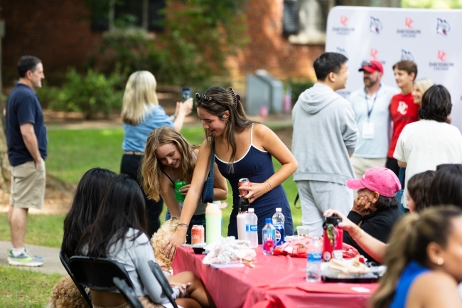 People enjoying the outdoors at the orientation picnic