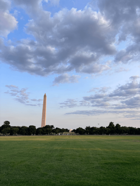 Washington Memorial in D.C. at sunset