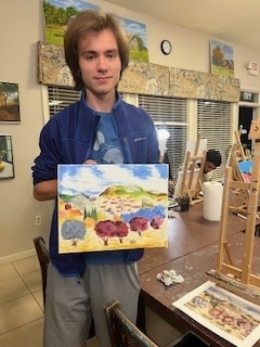 Student with painting