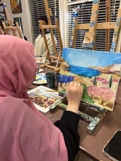 Art Dialogue student painting landscape