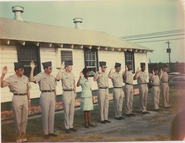 a group of soldiers are sworn in