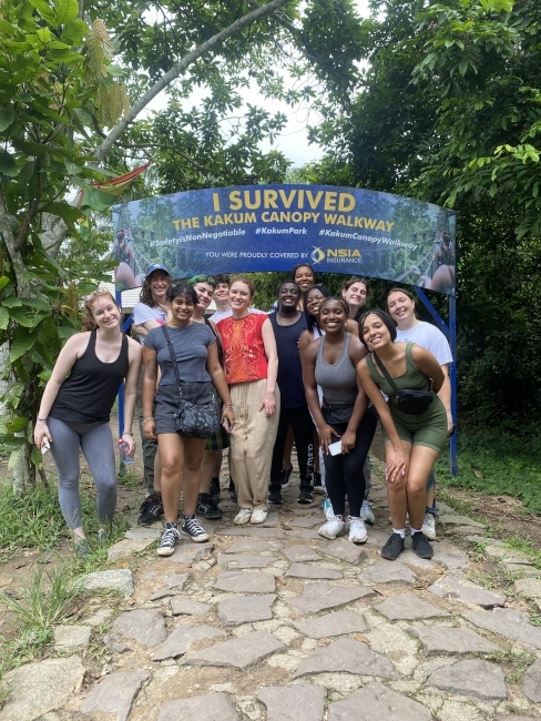 Cotey Hansen and other students during Davidson in Ghana program 