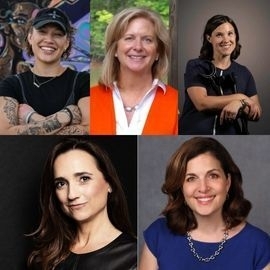 a collage of three women's headshots