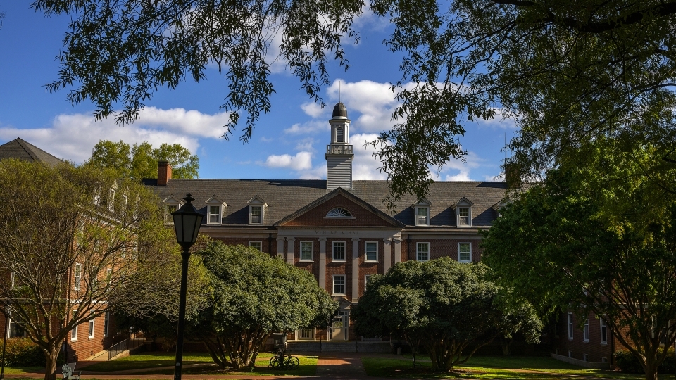 Belk Hall in the Spring