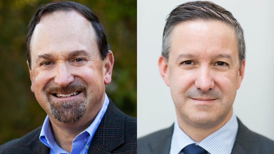 Chris Gruber, left, and Jeff Selingo, right, professional headshots 