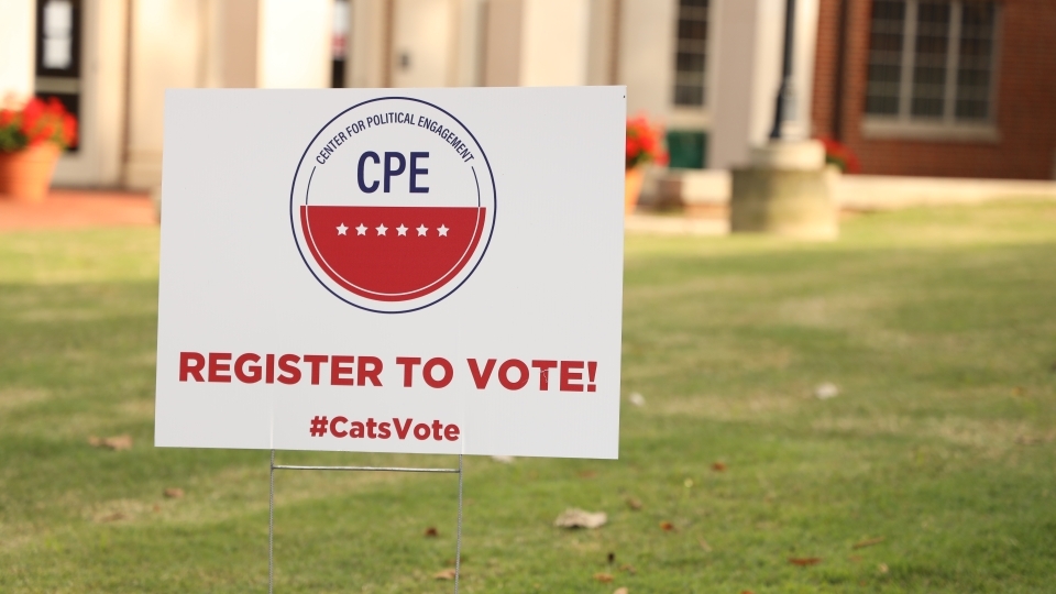 Register to Vote Lawn Sign #CatsVote