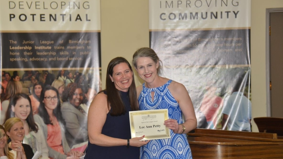 Davidson alum Lee Ann Petty receiving service award